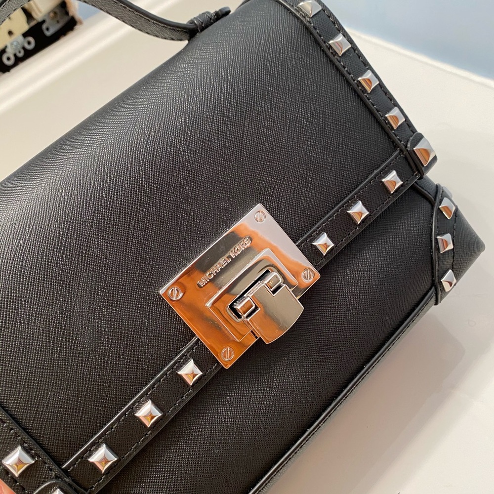 Michael Kors Studded Black Leather Purse